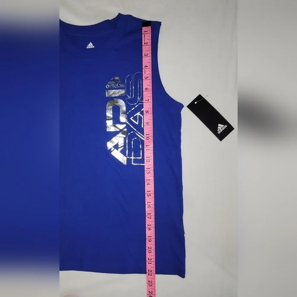 NWT Adidas Sleeveless Cobalt Blue And Silver Boys Top Size 8